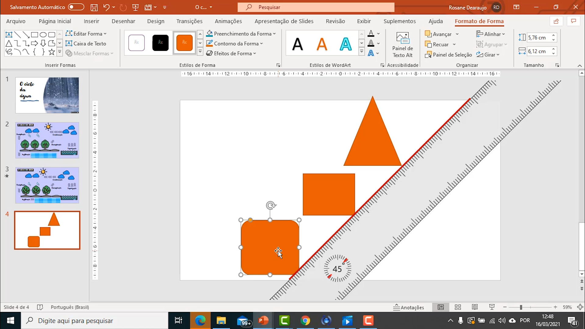 Como desenhar linhas retas e alinhar elementos no PowerPoint - passo5